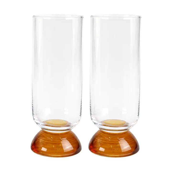 Vaso alto para bebidas Spice 38 cl 2-pack - Transparente-ámbar - Byon
