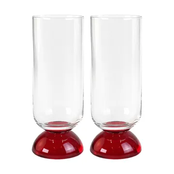 Vaso alto para bebidas Spice 38 cl 2-pack - Transparente-rojo - Byon
