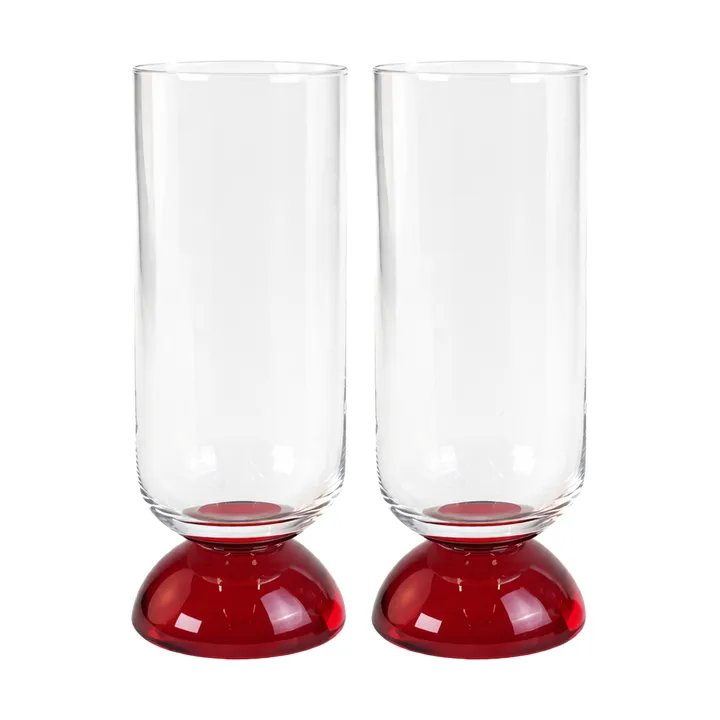 Vaso alto para bebidas Spice 38 cl 2-pack - Transparente-rojo - Byon