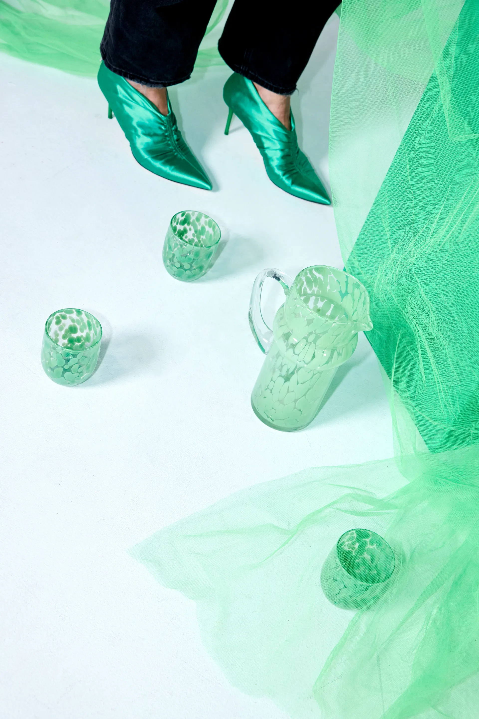 Vaso de agua Messy 33 cl, Verde Byon