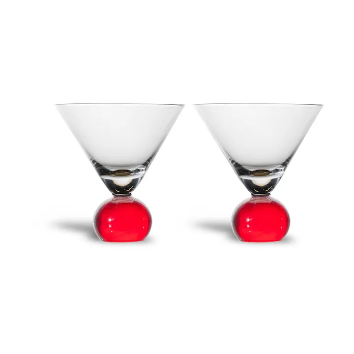 Vasos Spice 24 cl, 2-pack - Rojo-transparente - Byon
