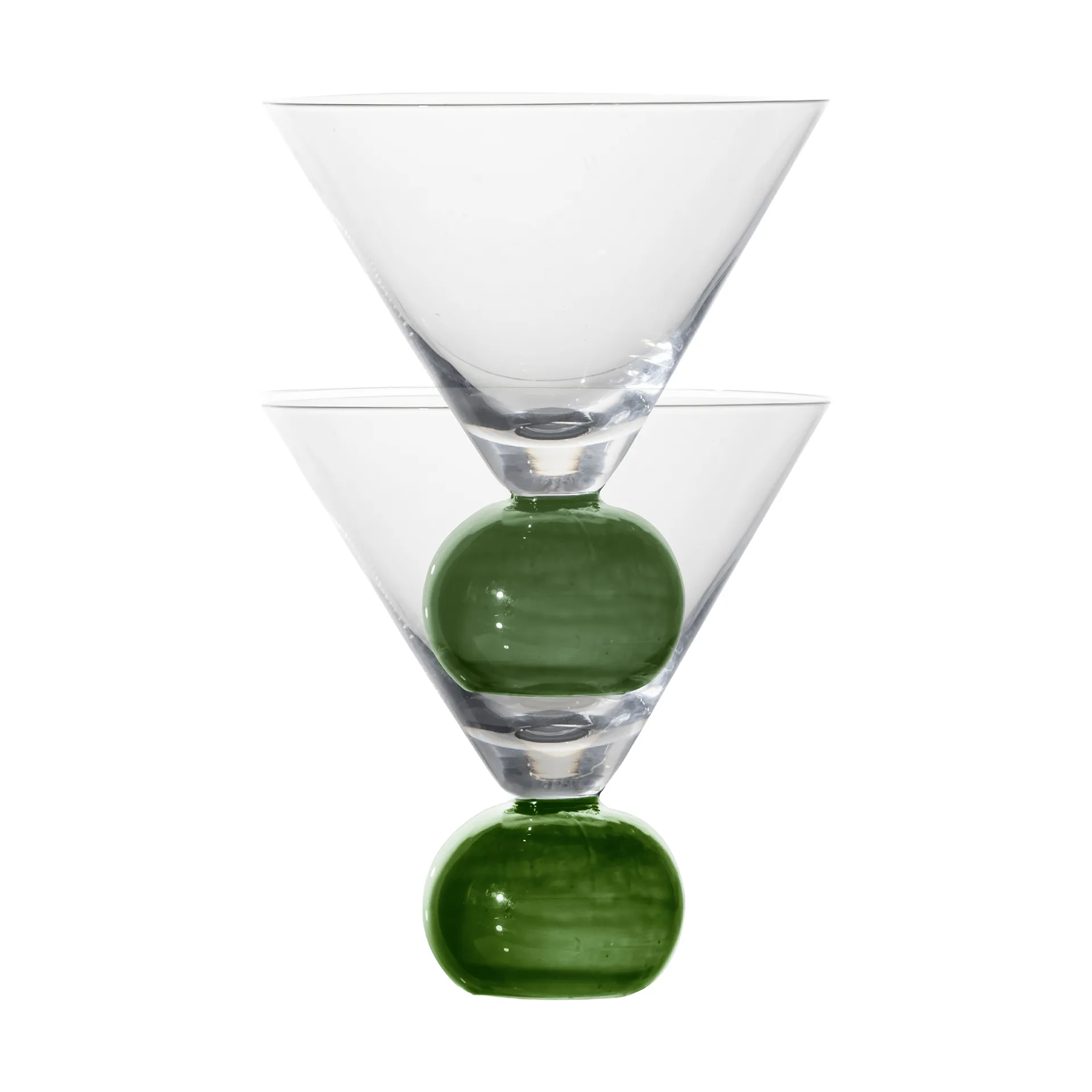 Vasos Spice 24 cl, 2-pack, Transparente-verde oscuro Byon