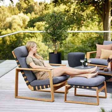 Butaca Endless Soft Highback - Cane-Line airtouch grey, teca - Cane-line