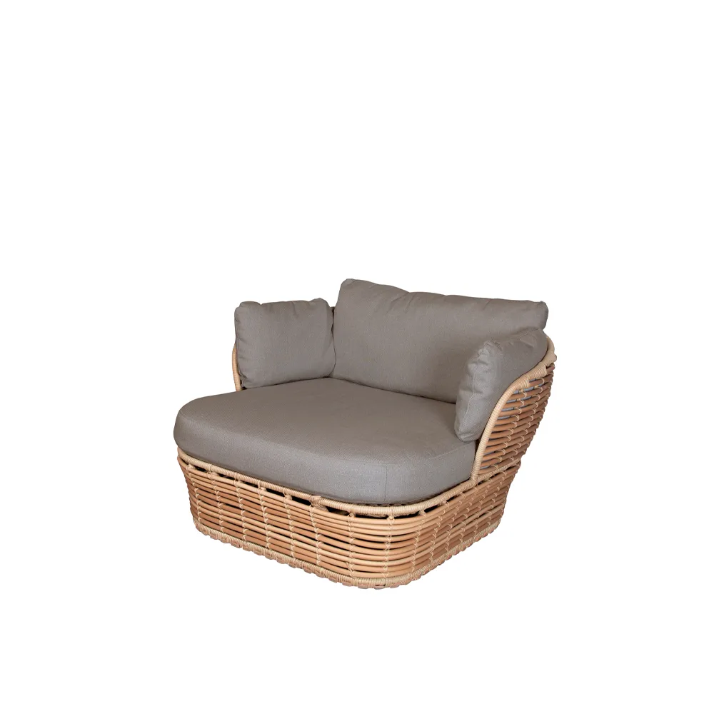 Butaca Lounge Basket, Natural, incl. cojines taupe Cane-line