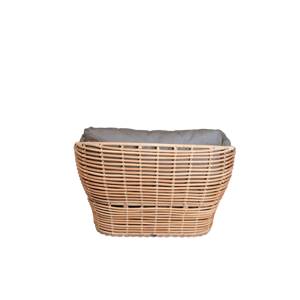 Butaca Lounge Basket, Natural, incl. cojines taupe Cane-line