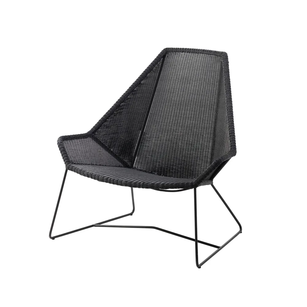 Butaca Lounge de respaldo alto Breeze weave, Black Cane-line