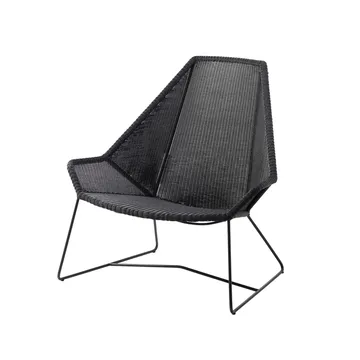 Butaca Lounge de respaldo alto Breeze weave - Black - Cane-line