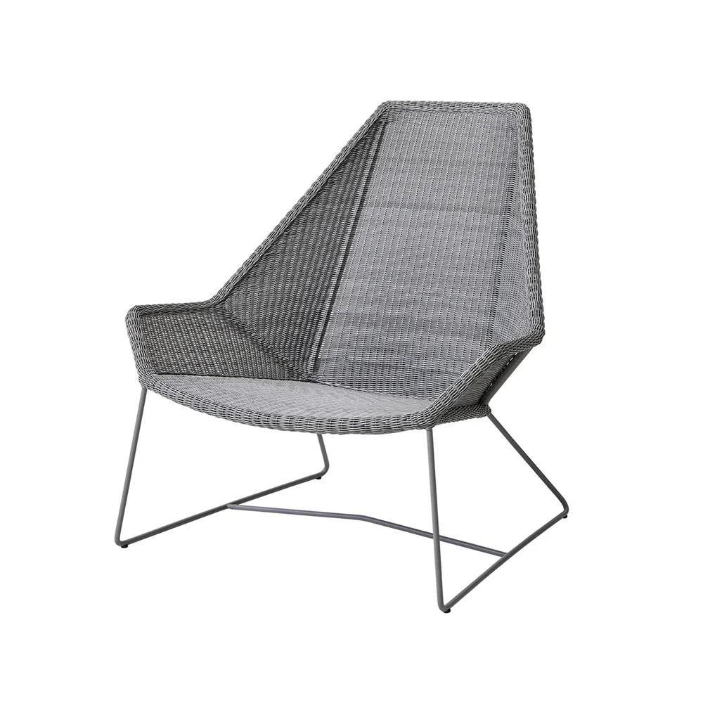 Butaca Lounge de respaldo alto Breeze weave, Light grey Cane-line