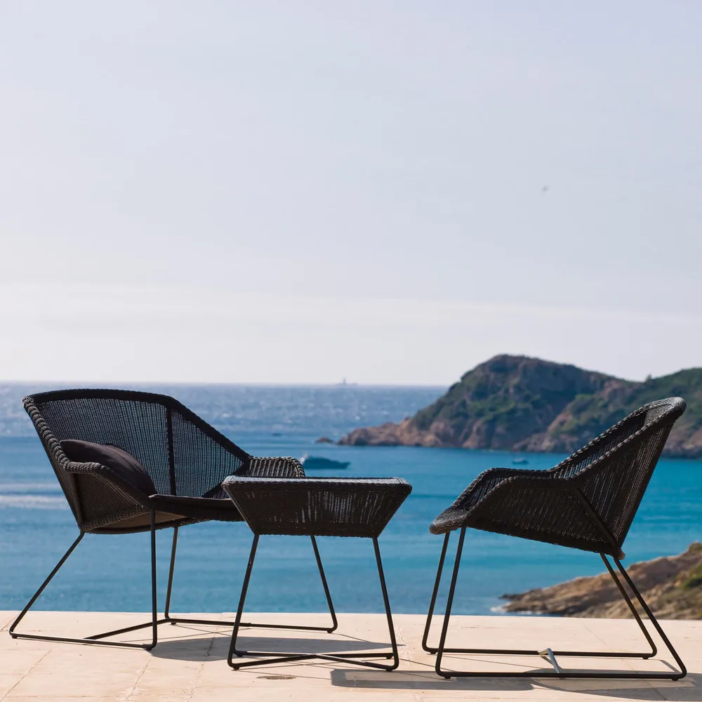 Butaca Lounge de respaldo alto Breeze weave, White grey Cane-line