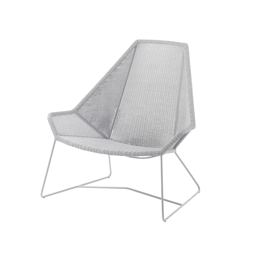 Butaca Lounge de respaldo alto Breeze weave, White grey Cane-line