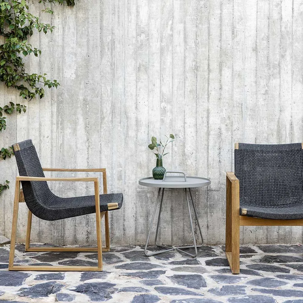 Butaca Lounge Endless, Dark grey, teakstativ Cane-line