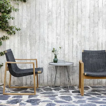 Butaca Lounge Endless - Dark grey, teakstativ - Cane-line