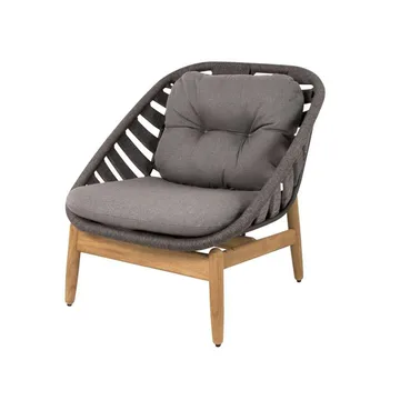 Butaca Lounge Strington - Cane-Line Airtouch dark grey-teak - Cane-line