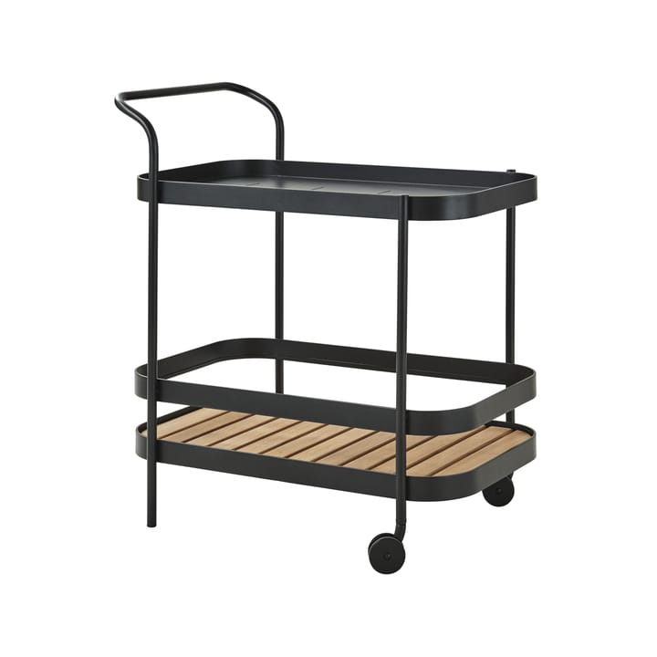 Carrito Roll, Lava grey, incl. tablero de mesa teca Cane-line