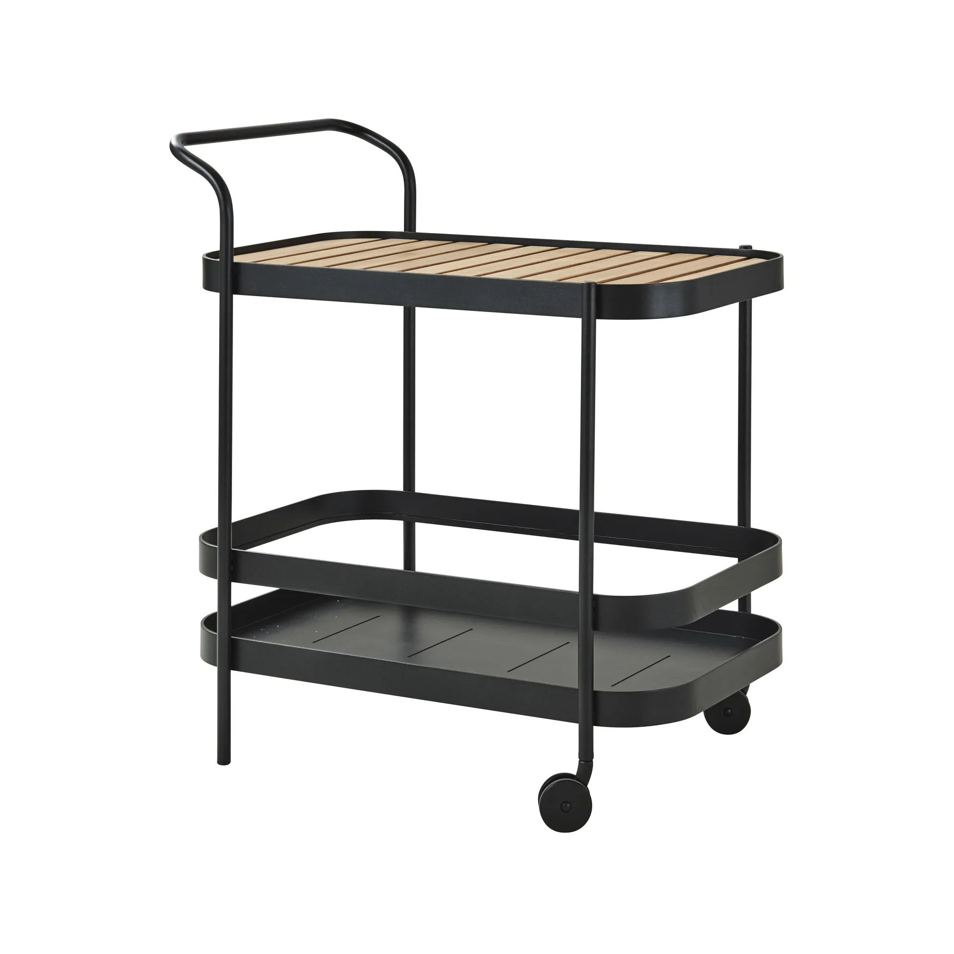 Carrito Roll, Lava grey, incl. tablero de mesa teca Cane-line