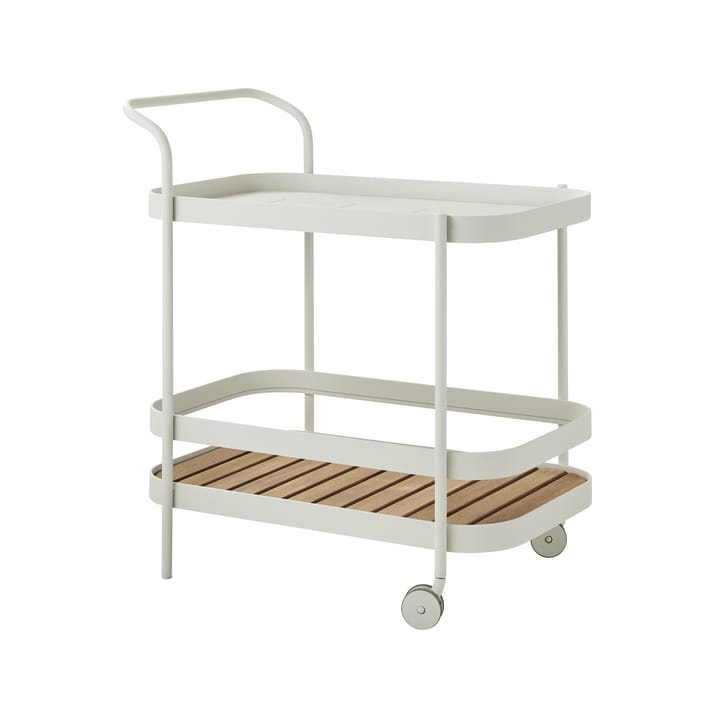 Carrito Roll - White, incl. tablero de mesa teca - Cane-line