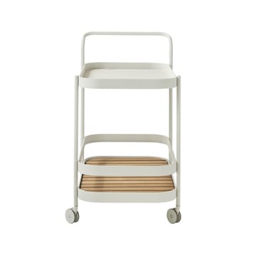 Carrito Roll - White, incl. tablero de mesa teca - Cane-line