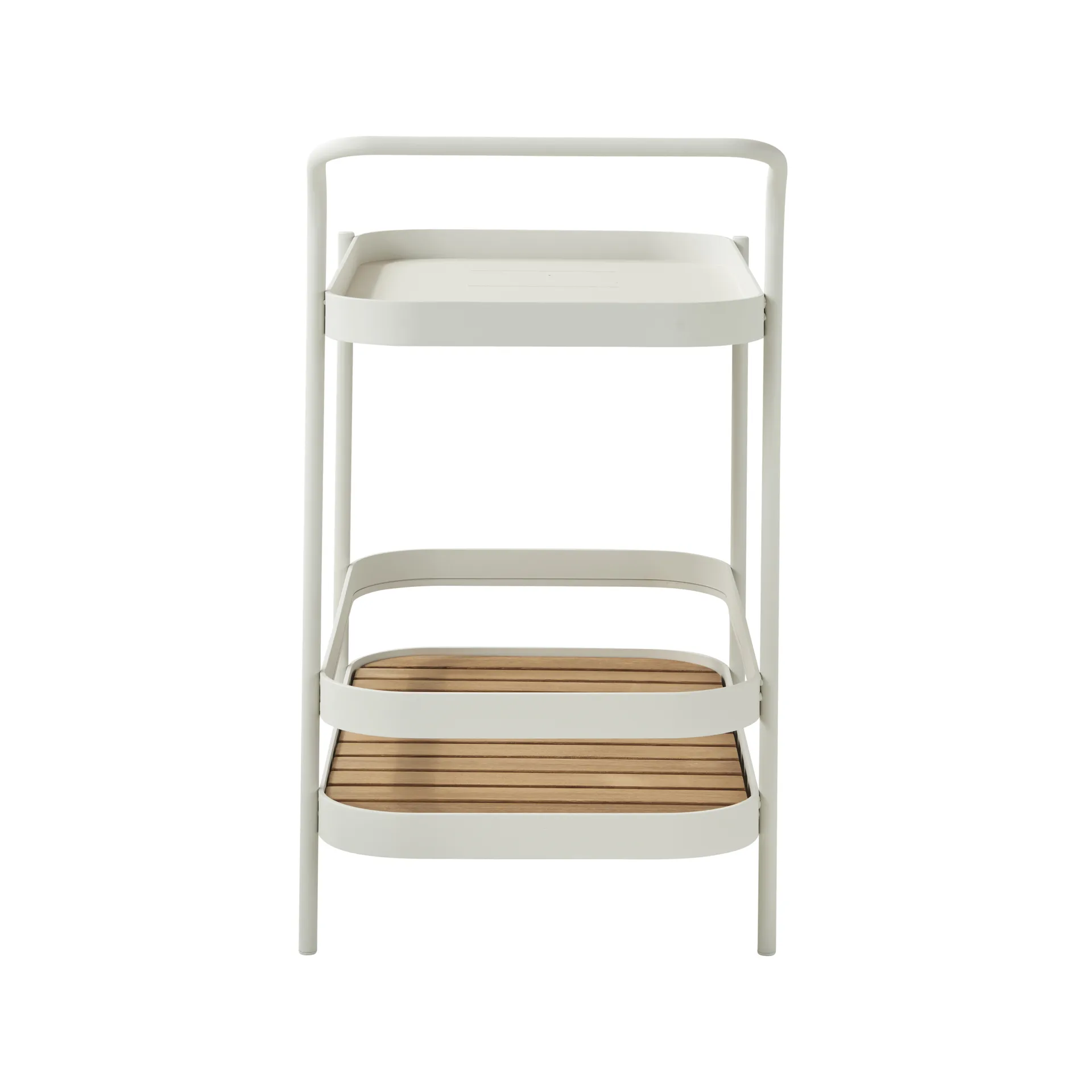 Carrito Roll, White, incl. tablero de mesa teca Cane-line