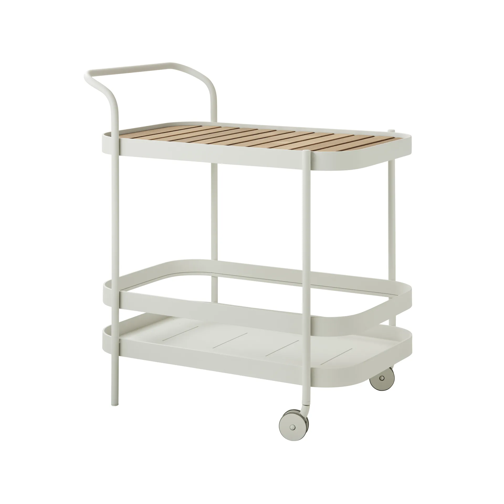 Carrito Roll, White, incl. tablero de mesa teca Cane-line