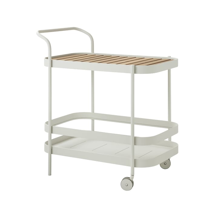 Carrito Roll - White, incl. tablero de mesa teca - Cane-line