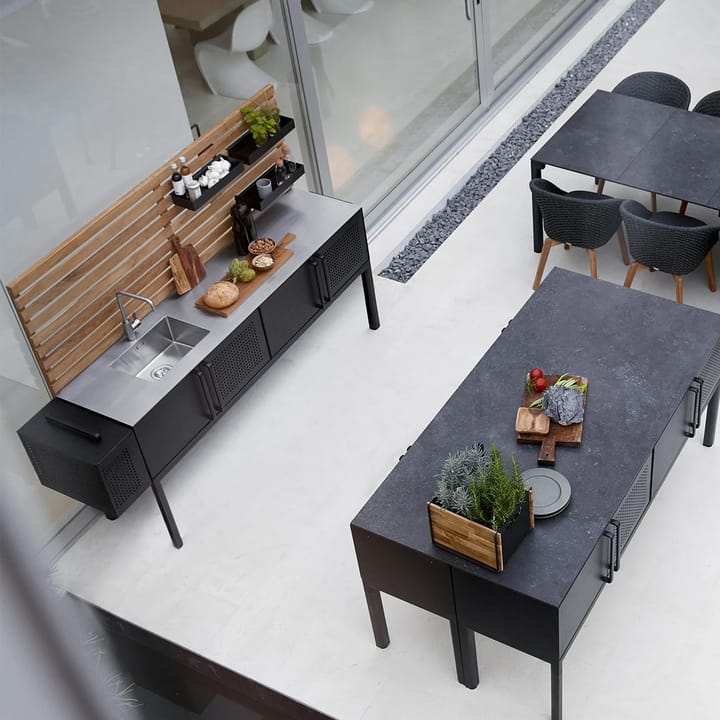 Cocina exterior Drop, Lava grey, incl. encimera y grifo Cane-line