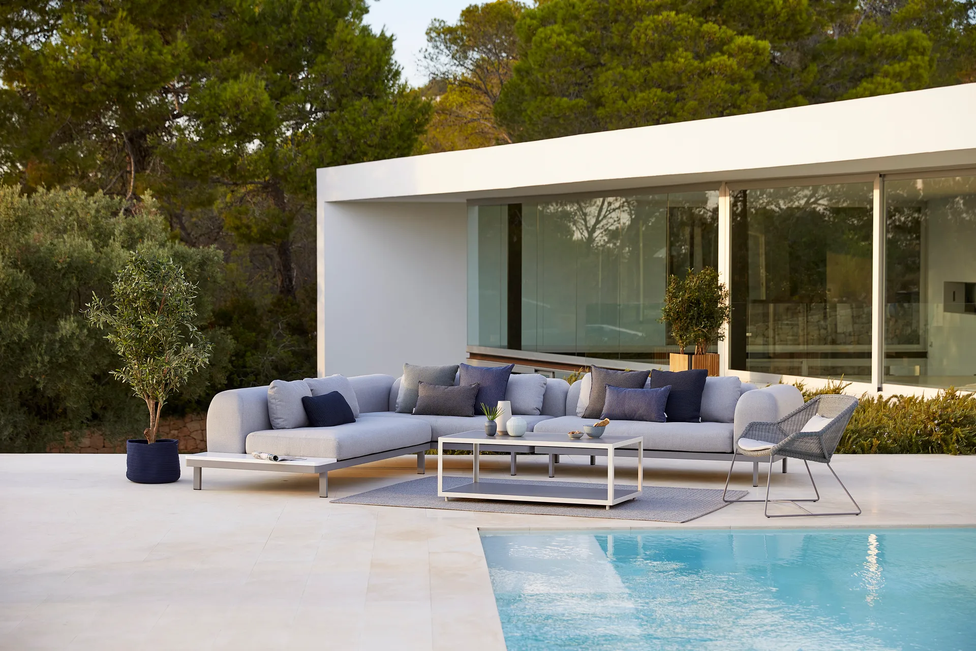 Conjunto de cojines para Butaca Lounge Breeze, Cane-line Natté white Cane-line