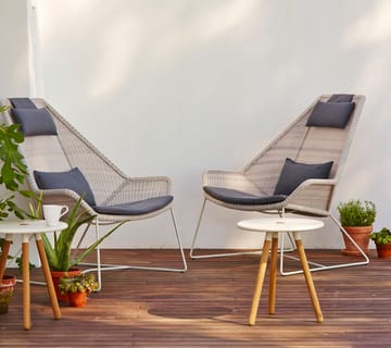 Conjunto de cojines para sillón lounge Breeze respaldo alto - Cane-line Natté grey - Cane-line