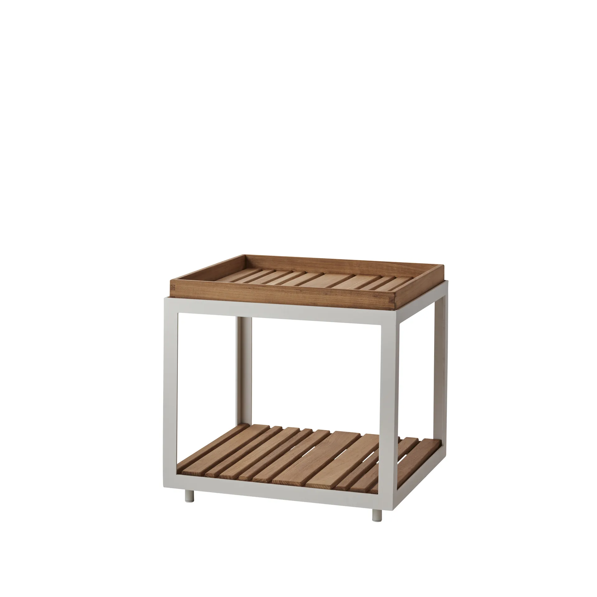 Mesa auxiliar Level, Teak, soporte blanco Cane-line