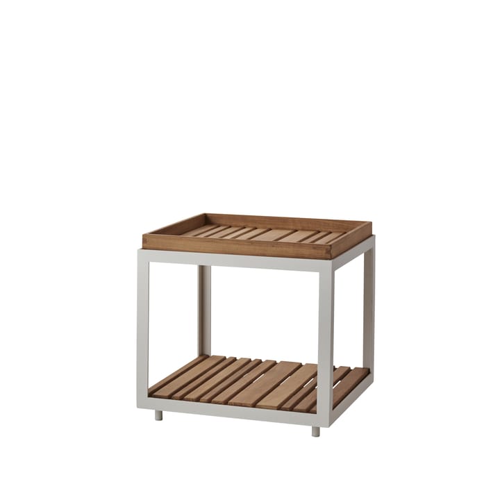 Mesa auxiliar Level - Teak, soporte blanco - Cane-line