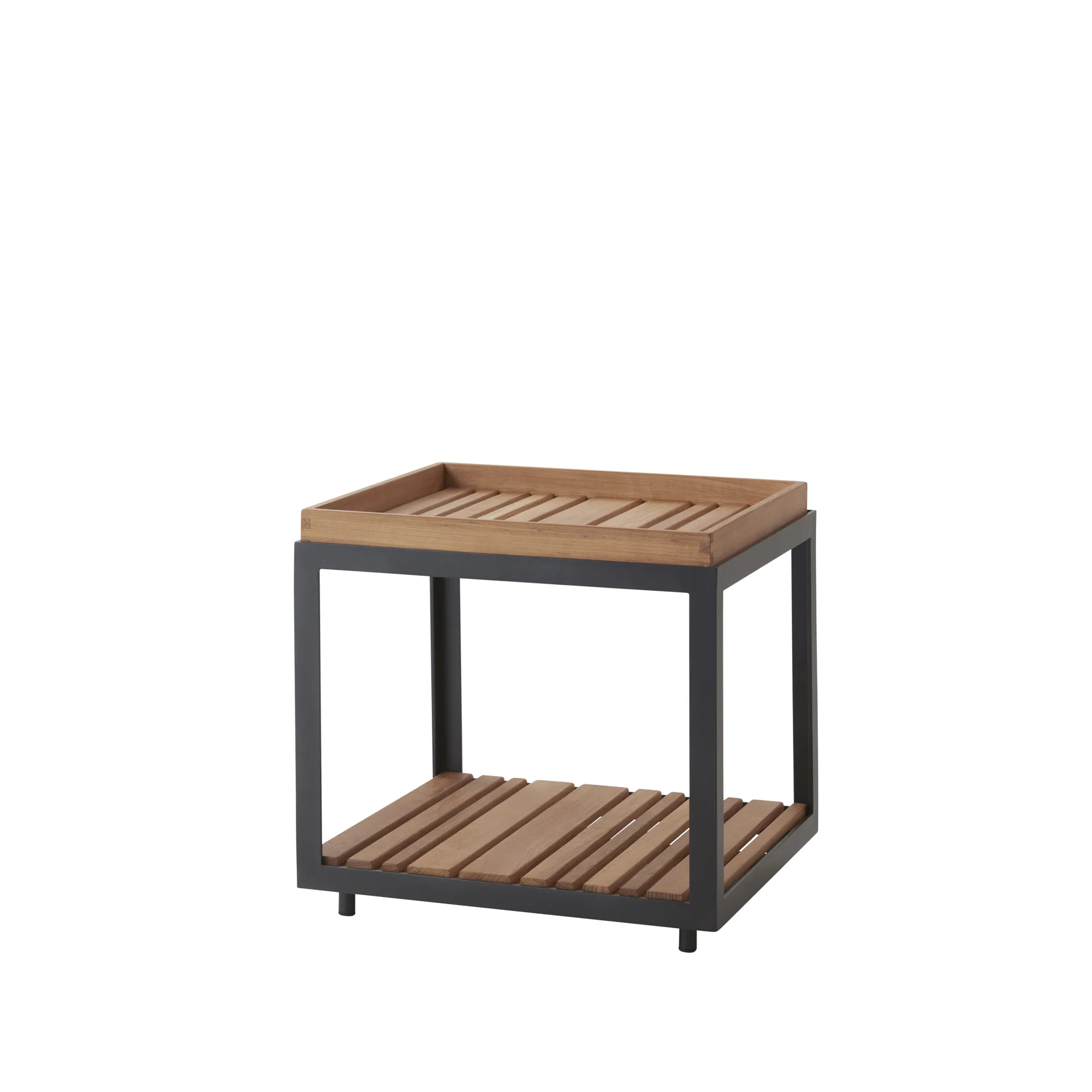 Mesa auxiliar Level, Teak-soporte lava grey Cane-line