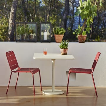 Mesa de café Go teca 72x72 cm - Soporte blanco - Cane-line