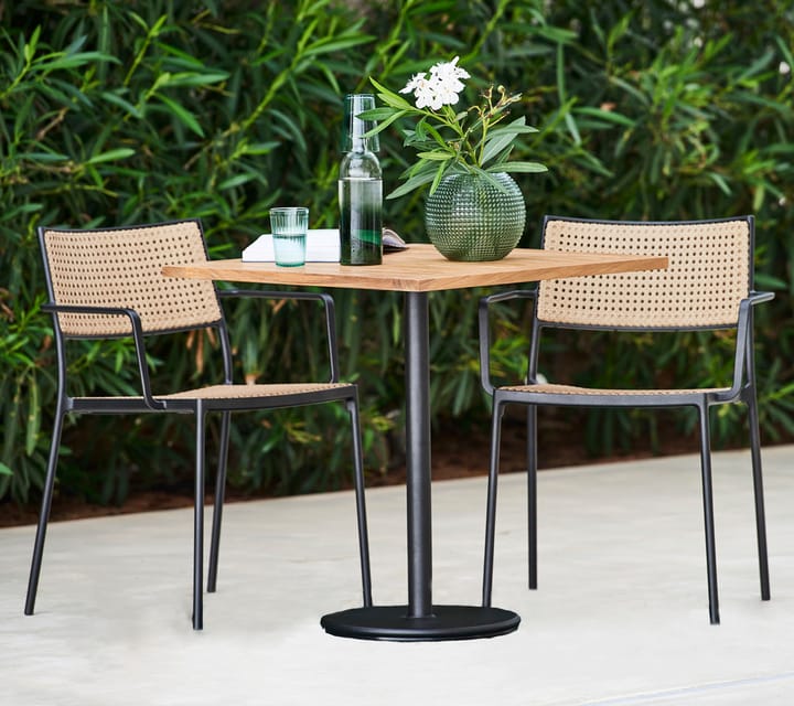 Mesa de café Go teca 72x72 cm - Soporte lava grey - Cane-line