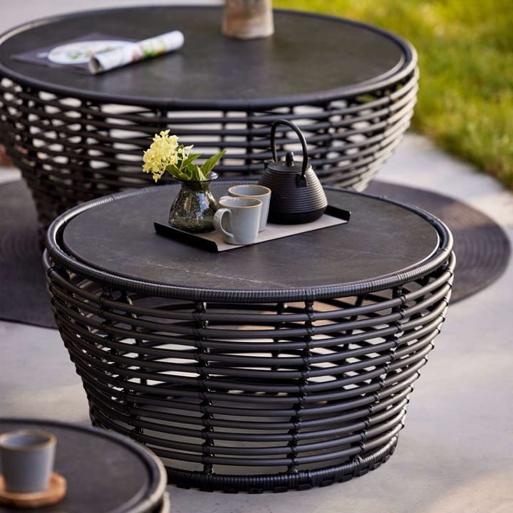 Mesa de centro Basket, Fossil black, grande, base trenzada gris Cane-line