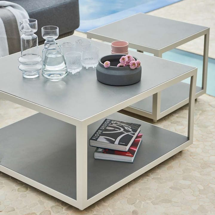 Mesa de centro Level teca 79x79 cm, Lava grey Cane-line