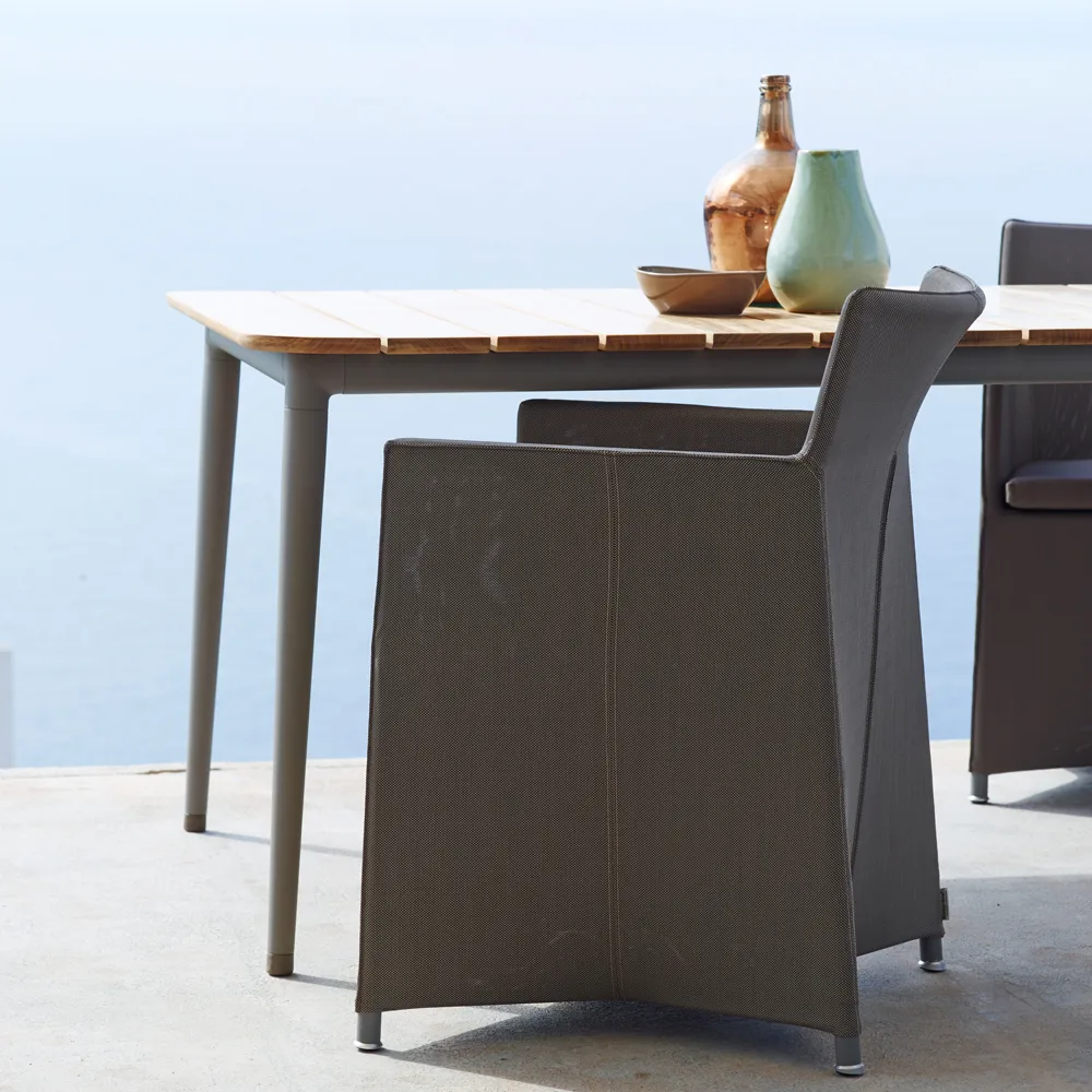 Mesa de comedor Core teca 210x100x74 cm, Soprte taupe Cane-line