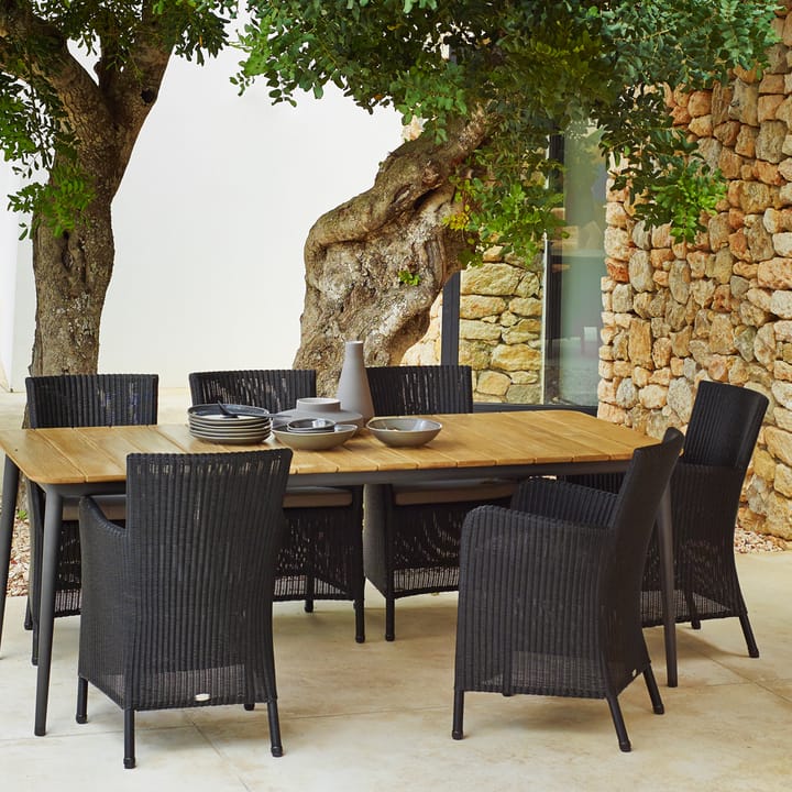 Mesa de comedor Core teca 274x100x74 cm, Soporte lava grey Cane-line