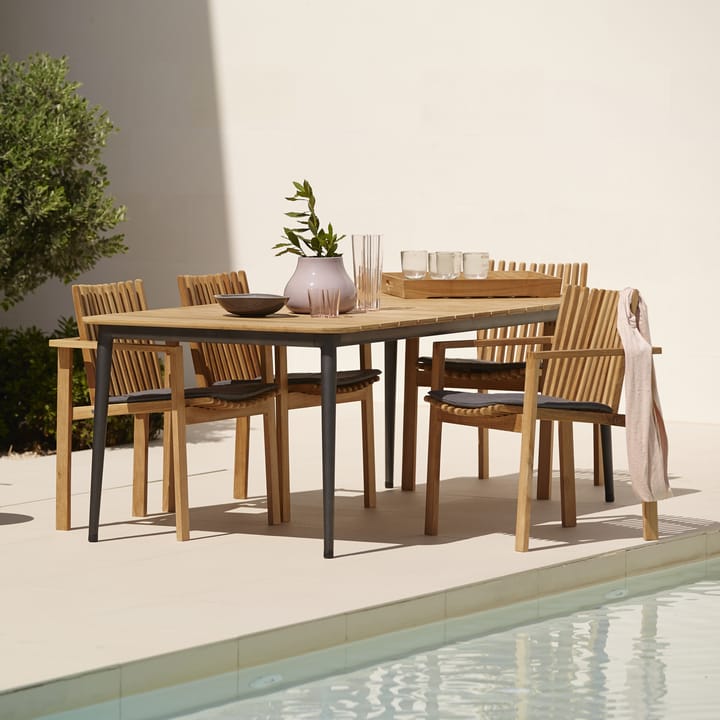 Mesa de comedor Core teca 274x100x74 cm, Soporte lava grey Cane-line