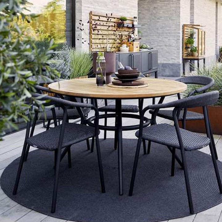 Mesa de comedor Joy redonda, Teak-lava grey Ø120 cm Cane-line