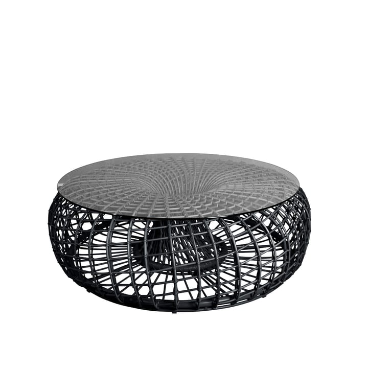 Mesa/reposapiés Nest - Lava grey, grande, incl. tablero de vidrio - Cane-line