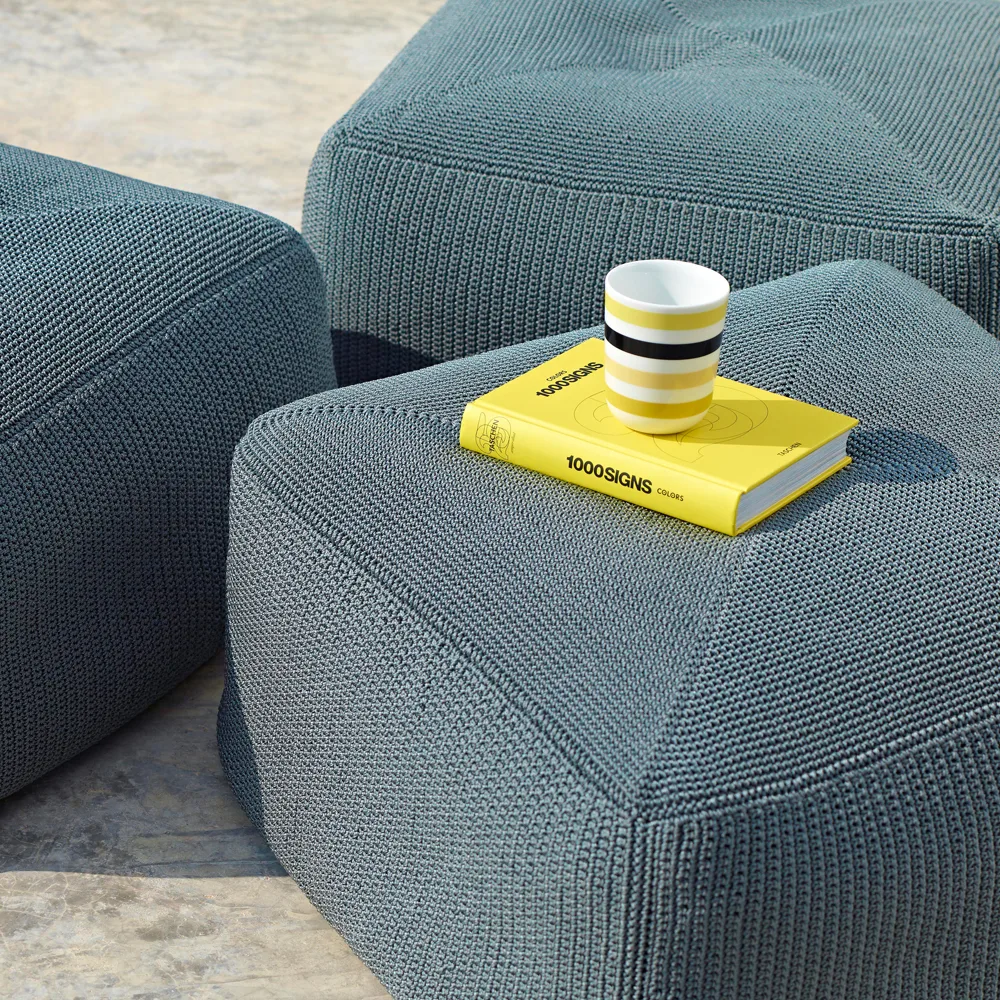 Puf Divine, Turquoise Cane-line