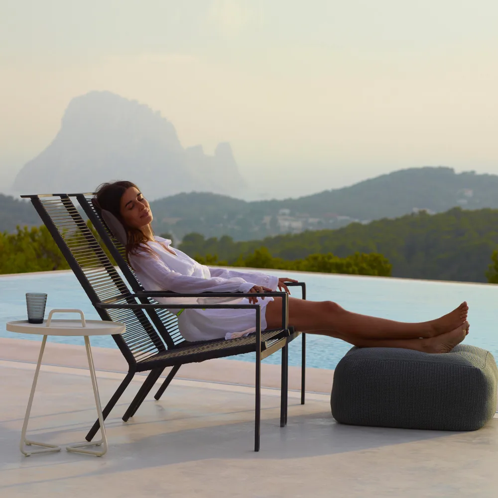 Puf Divine, Turquoise Cane-line