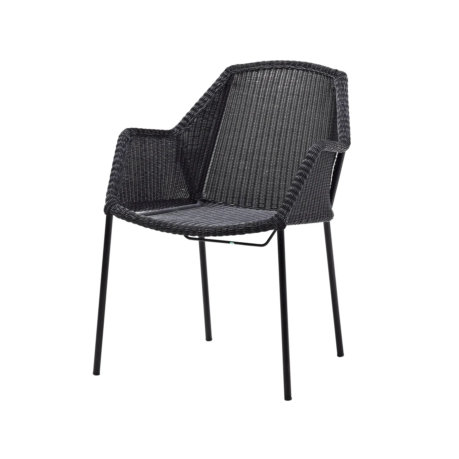 Silla con reposabrazos apilable Breeze weave, Black Cane-line