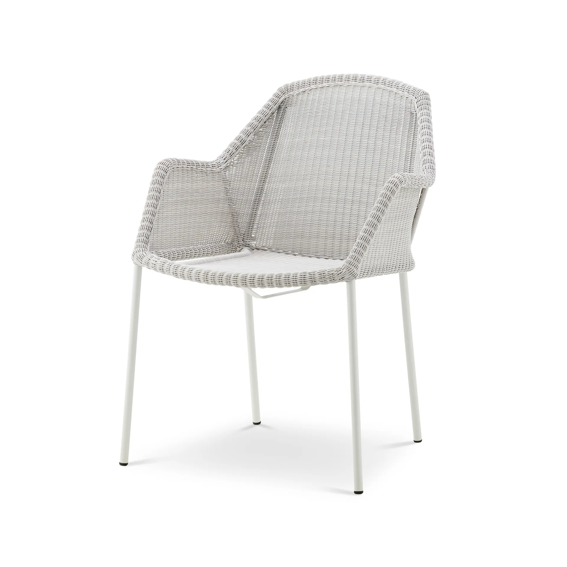 Silla con reposabrazos apilable Breeze weave, White grey Cane-line