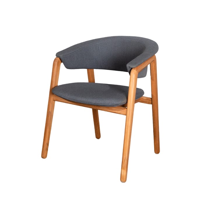 Silla Luna, Cane-Line airtouch grey, soporte de teca Cane-line
