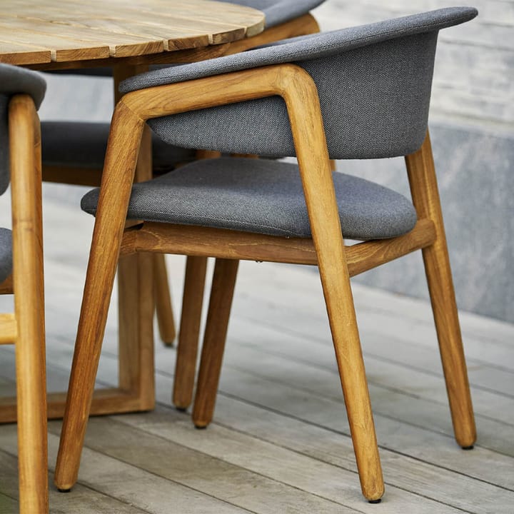 Silla Luna, Cane-Line airtouch grey, soporte de teca Cane-line