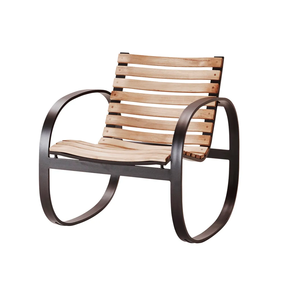 Silla mecedora Parc, Lava grey, teak Cane-line