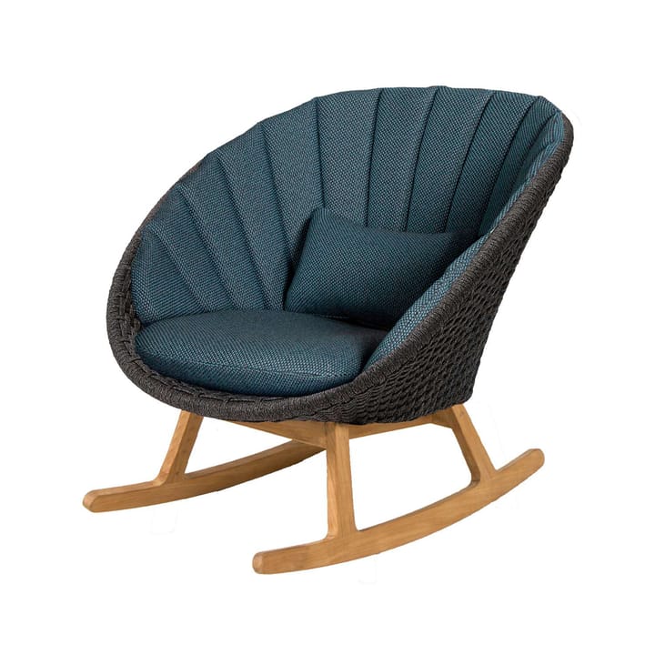 Silla mecedora Peacock - Focus dark blue-teak - Cane-line