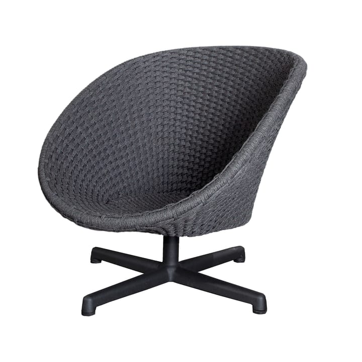 Sillón giratorio Peacock - Dark grey, patas de aluminio - Cane-line