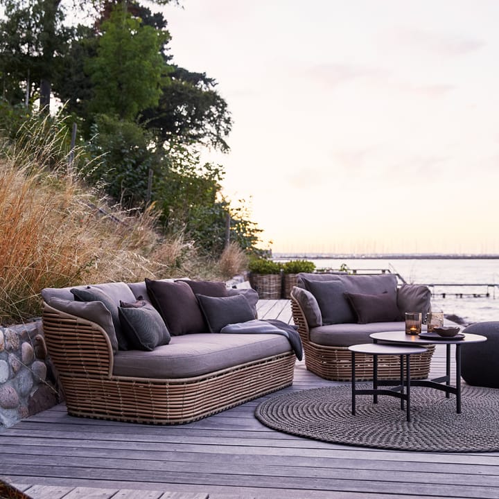 Sillón lounge Basket, Natural, incl. cojines taupe Cane-line