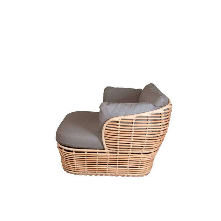 Sillón lounge Basket, Natural, incl. cojines taupe Cane-line